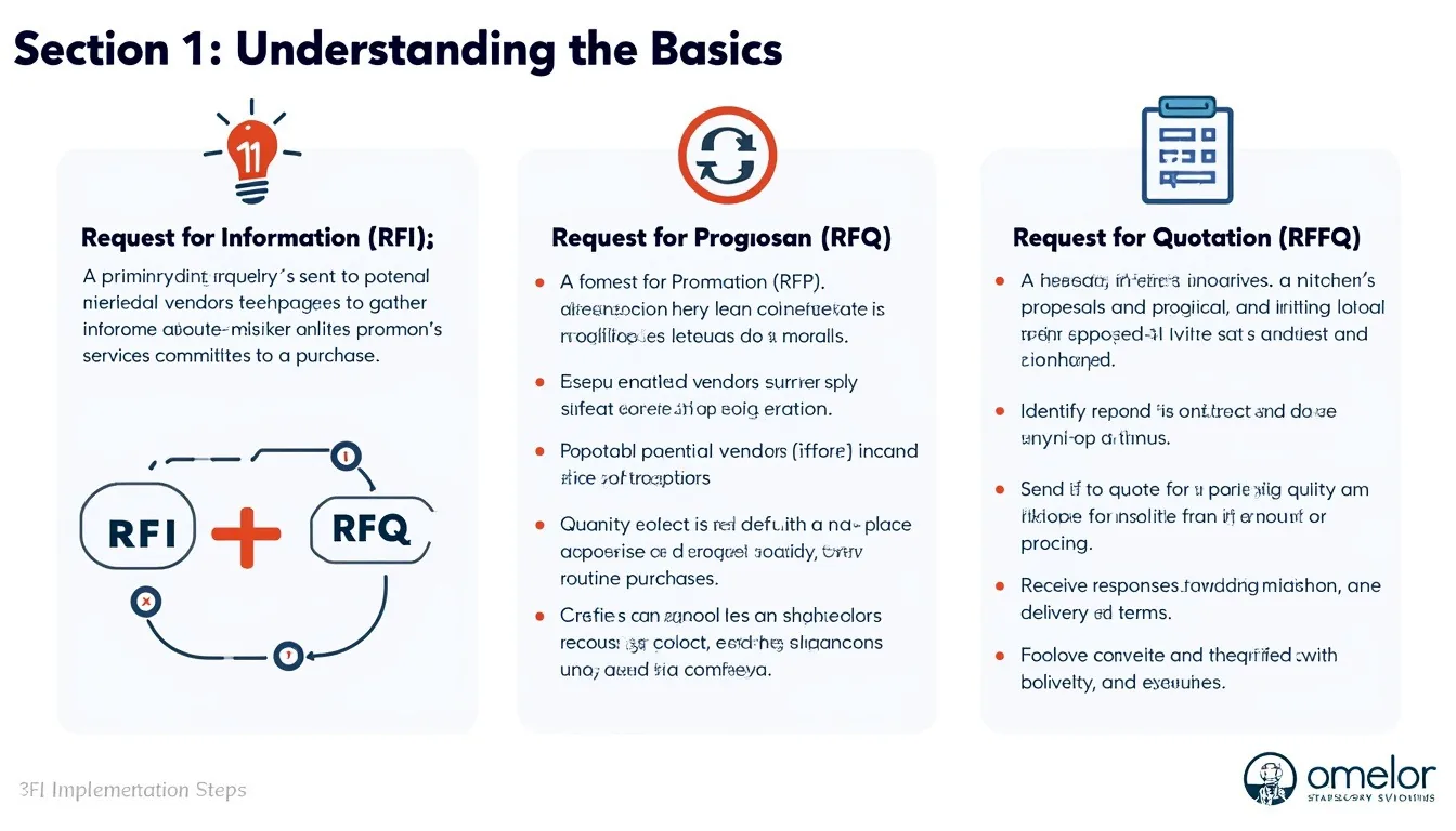 découvrez les différences entre rfi, rfp et rfq. cette guide fournit des définitions claires, les éléments essentiels et les étapes pour une mise en œuvre réussie de chaque processus. parfait pour les professionnels souhaitant optimiser leurs appels d'offres.